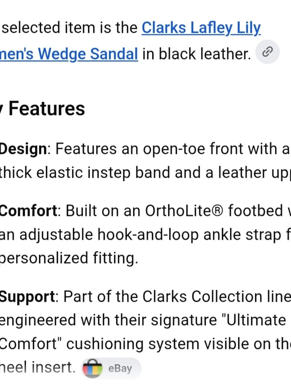 Clarks Black Lafley Lily Wedge Slingback Sandals - Ultimate Comfortable Everyday